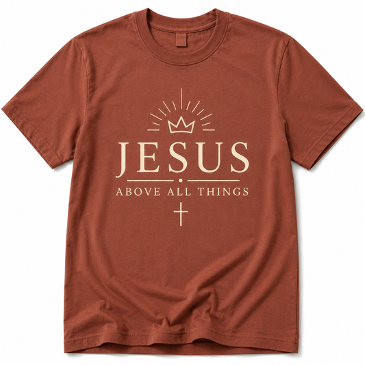 JESUS Above All Things T-Shirt - RUST